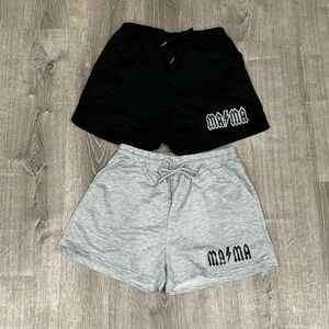 Black and Gray MAMA Shorts Set